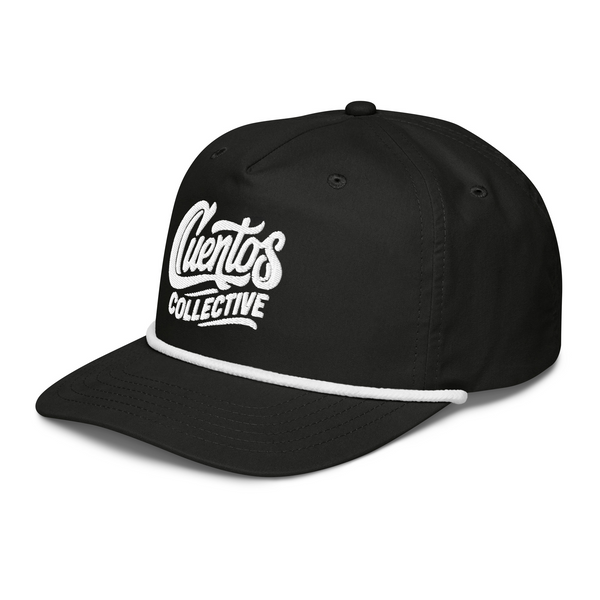 Cuentos Collective Rope Hat - Black/White Colorway